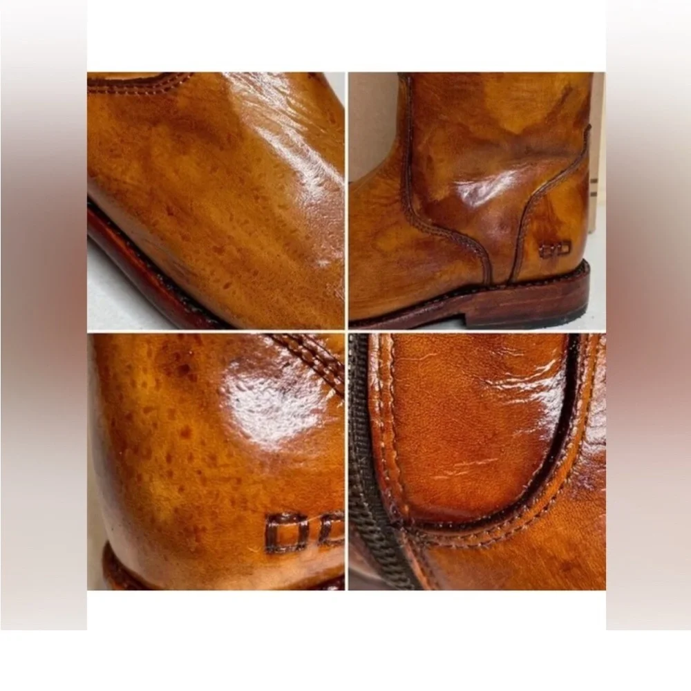BED|STU NWT beautiful Tess Windsor Tan Glaze Distressed Tall Riding Boot - Picture 9 of 10